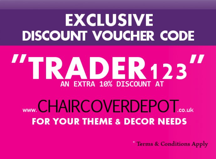 Discount Voucher Code 'TRADER123' Chair Cover Depot