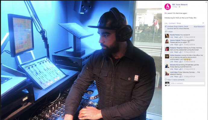 AJD Goes live in the mix for Tommy Sandhu at the BBC Asian Network