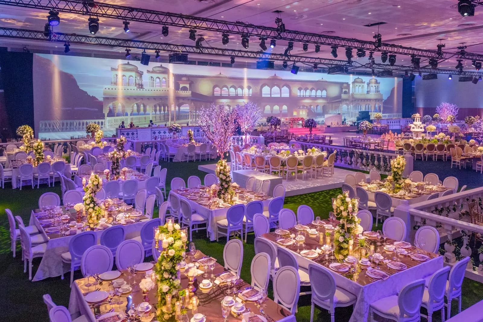 Wedding reception production at the InterContinental O2, London, by Kudos AV