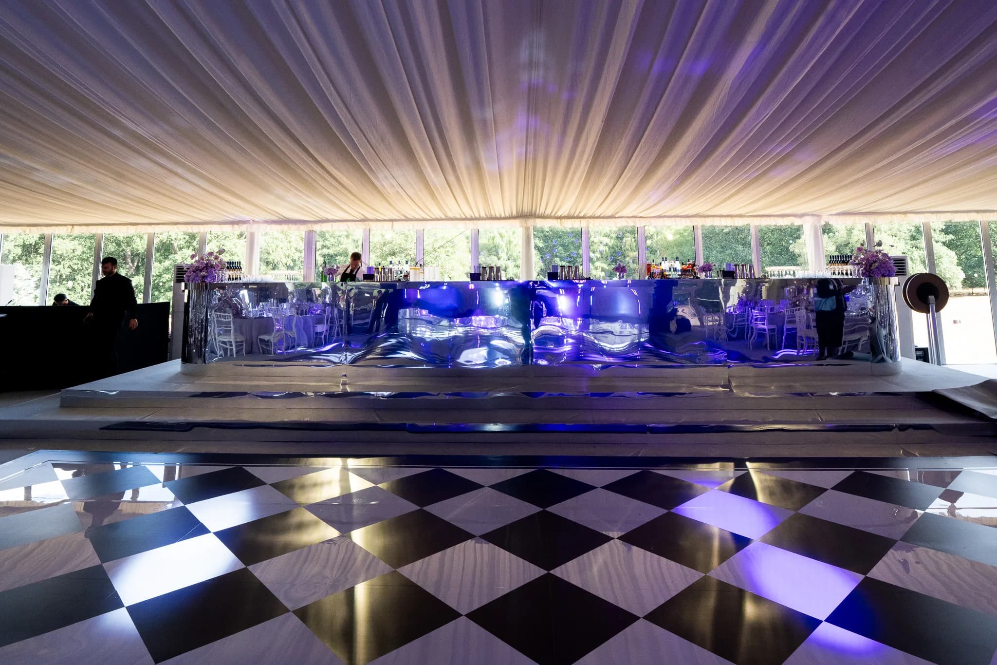 Pennyhill Park, A dancefloor and a bar, both printed as mirror