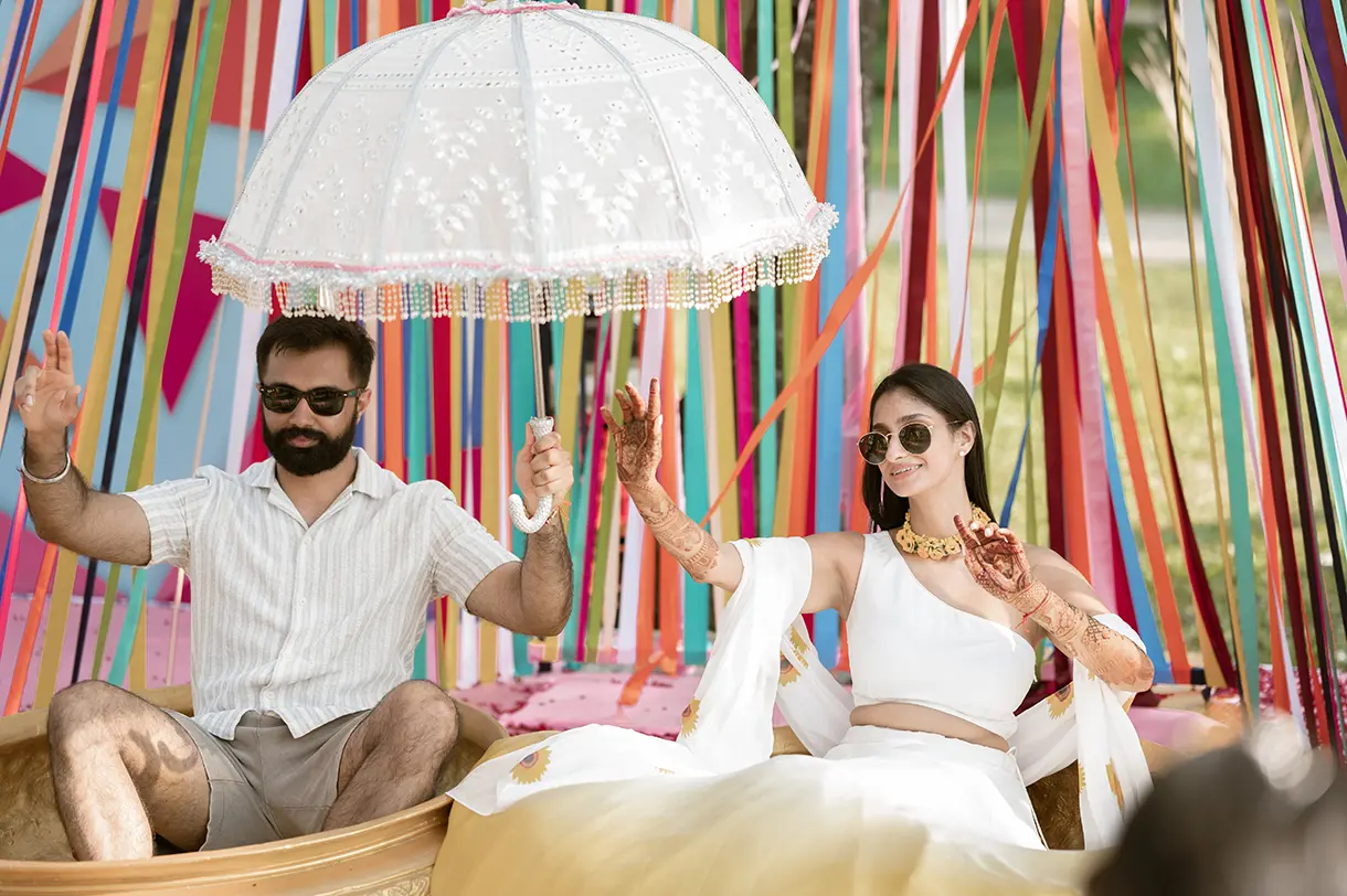 Raveen and Sunny's destination wedding at Planet Hollywood Beach Resort, Goa, with DJ H and DJ Chonkx of Kudos Music