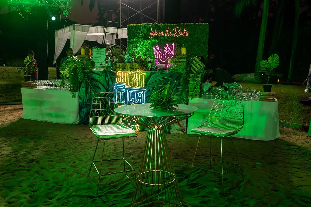 Raveen and Sunny's destination wedding at Planet Hollywood Beach Resort, Goa, with DJ H and DJ Chonkx of Kudos Music