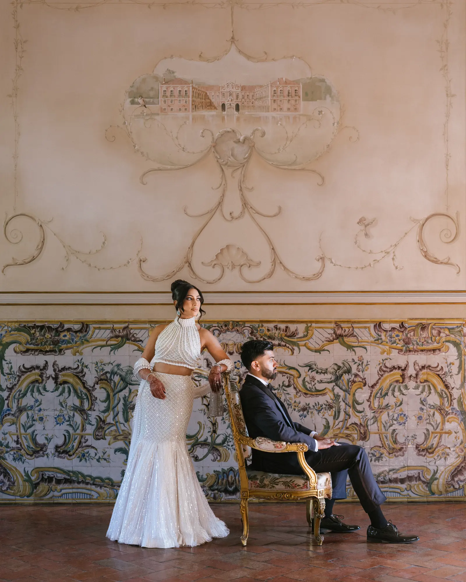 Sheena and Yash's Indian destination wedding in Sintra, Portugal, with Kudos Music