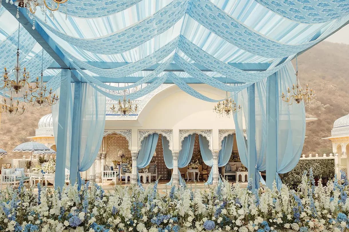 Simran and Hamit's destination wedding at The Leela Palace, Jaipur, with Kudos Music