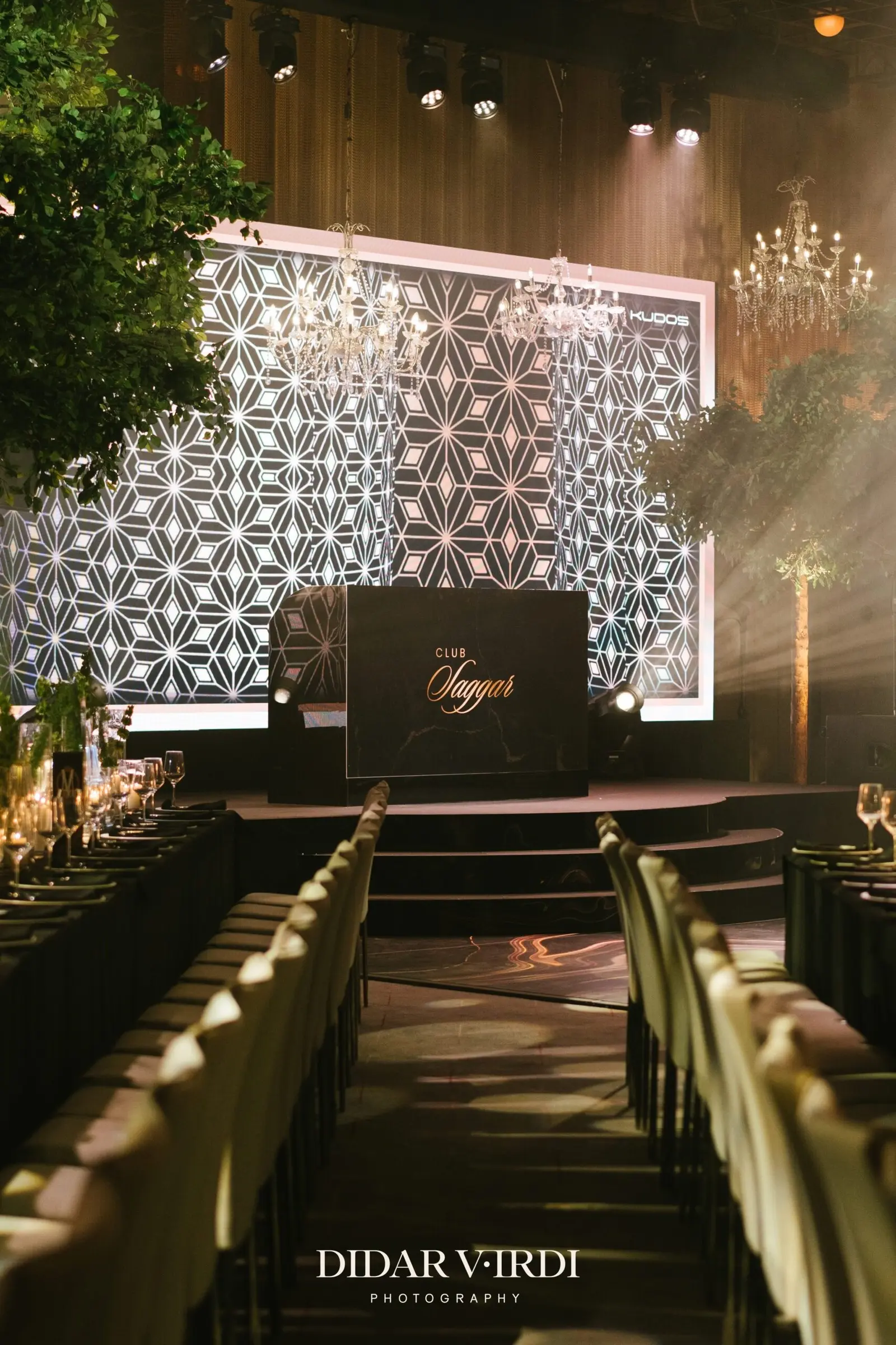 Luxury wedding production in the Grand Ballroom at The Londoner by Kudos