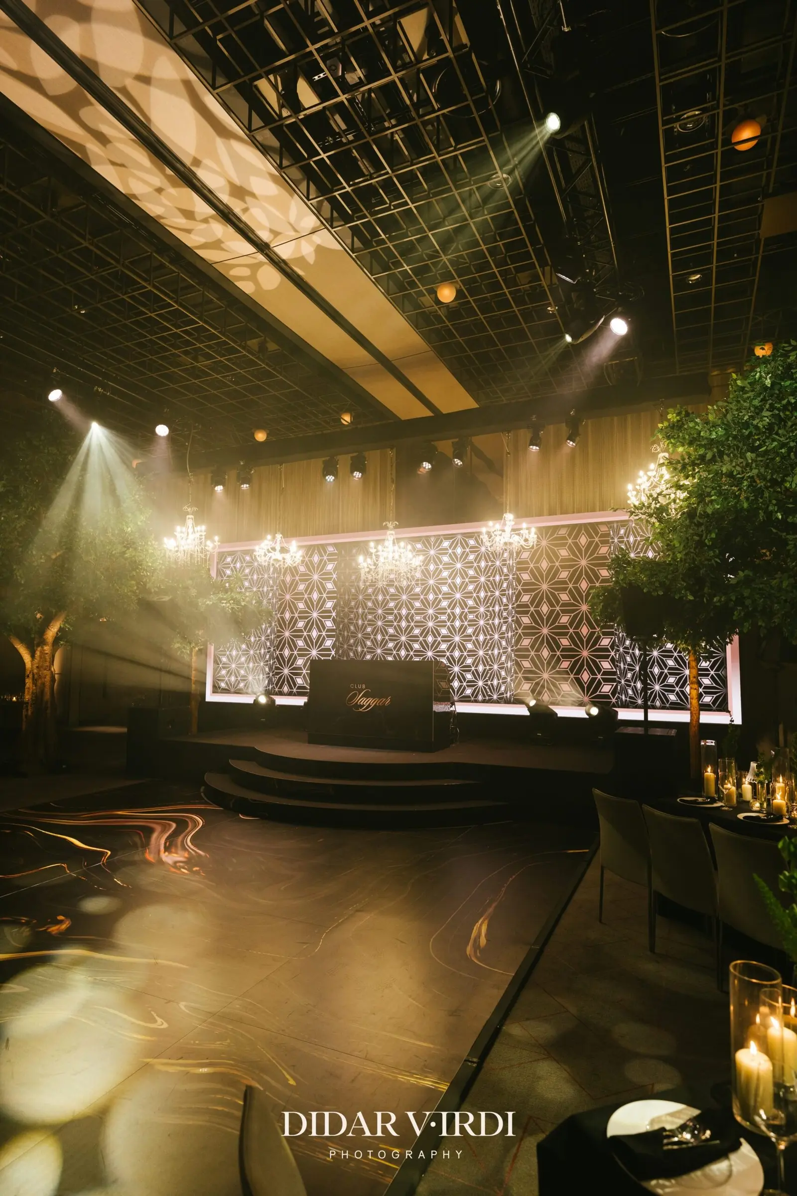 Luxury wedding production in the Grand Ballroom at The Londoner by Kudos
