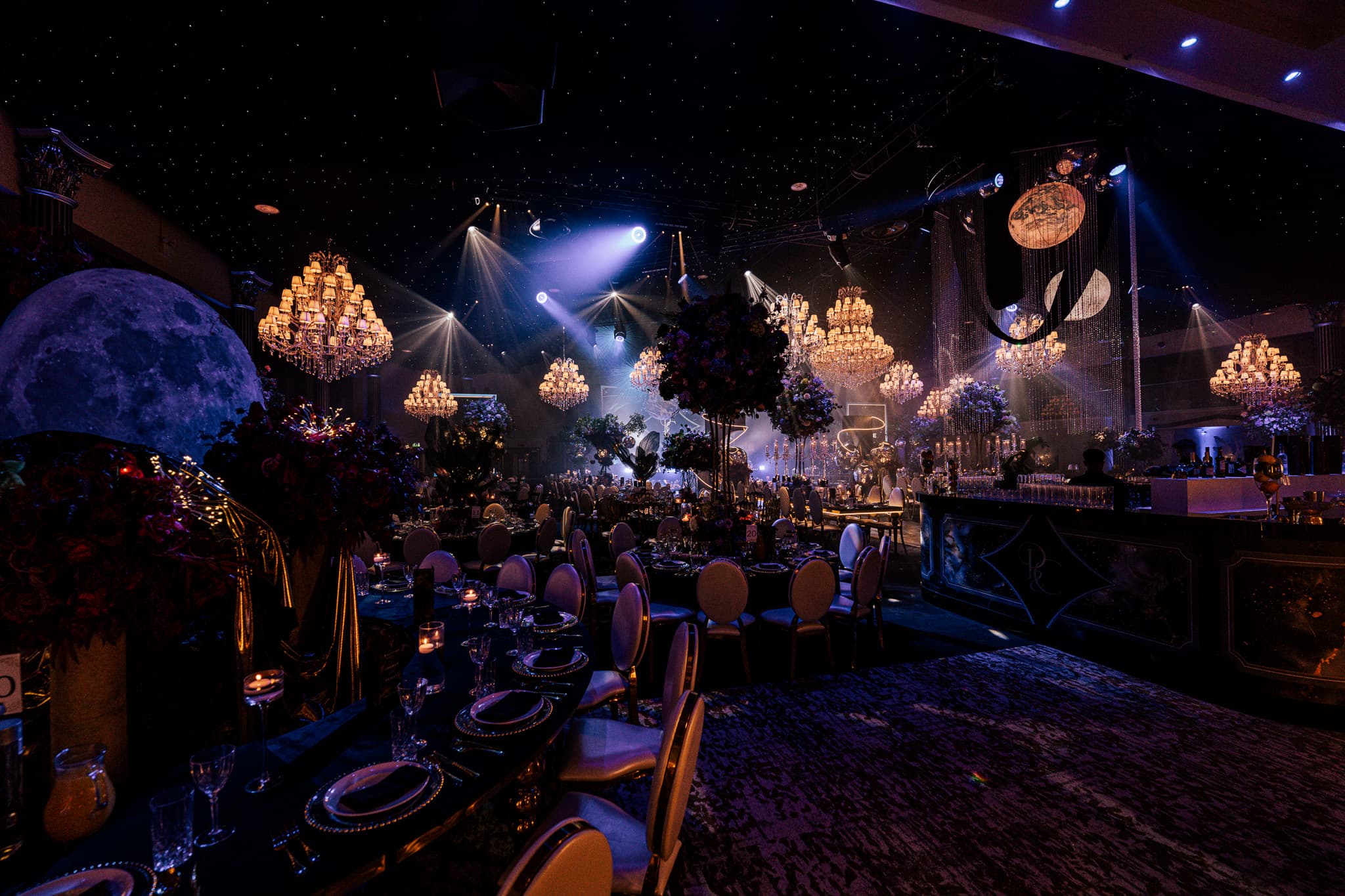 The IXL Events Centre laid out for Charan and Puneet's 550 guests at Dallas Burston Polo Club, an hour before the dhol drumline and the DJs, Kudos Music