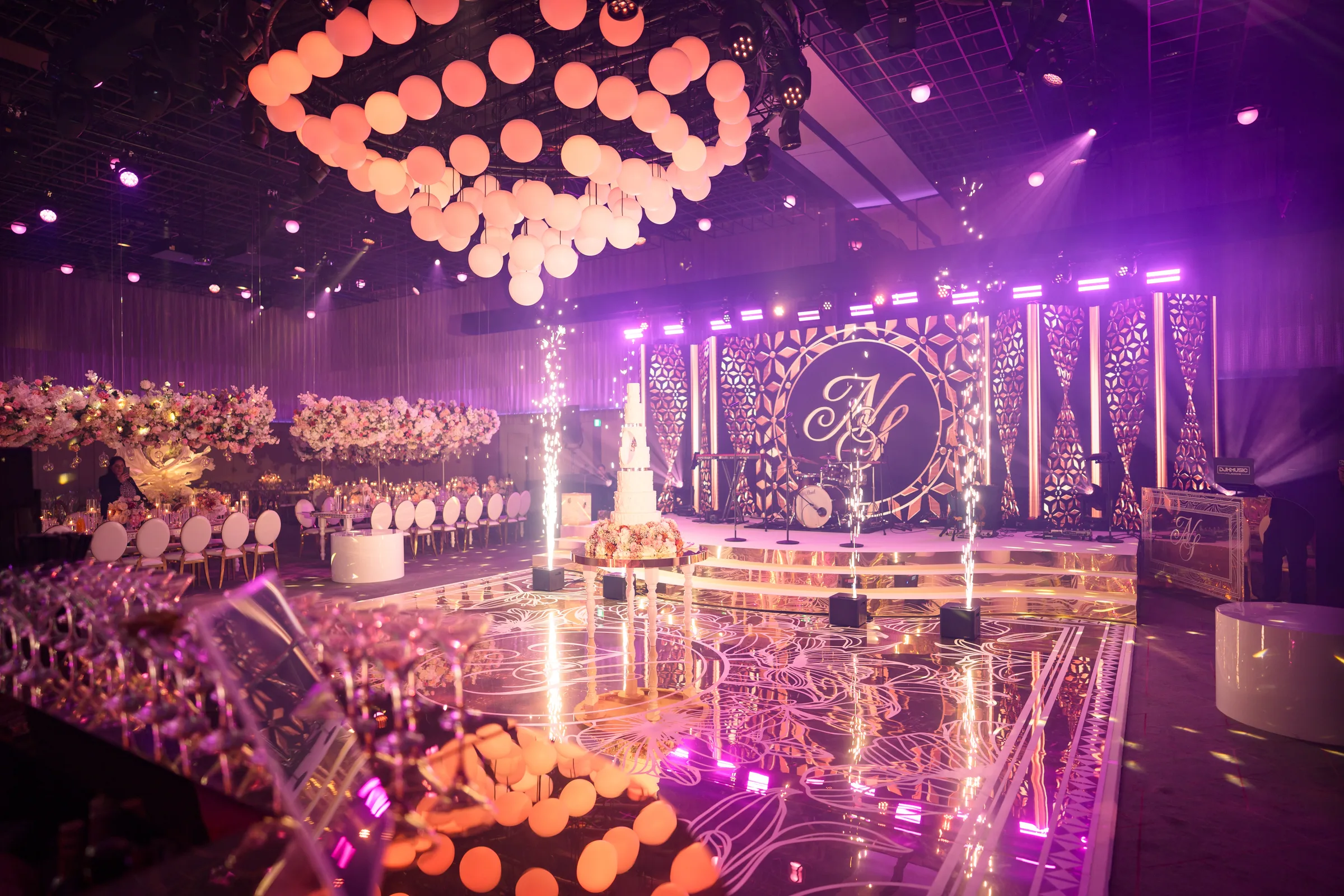 Wedding DJ and packed dancefloor, Kudos Music event production and entertainment